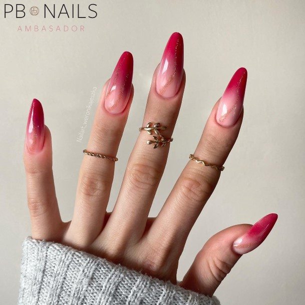 Impressive Ladies Red Ombre Nail