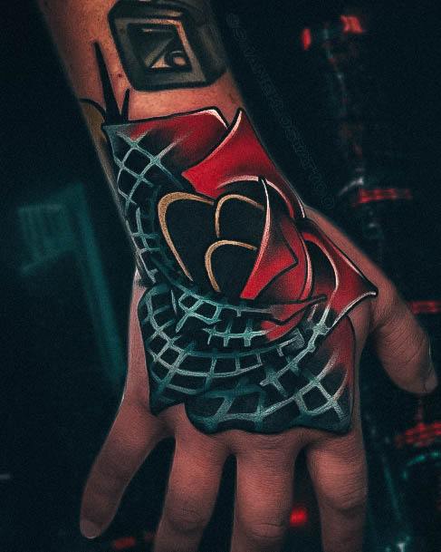 Impressive Ladies Rose Hand Tattoo Abstract