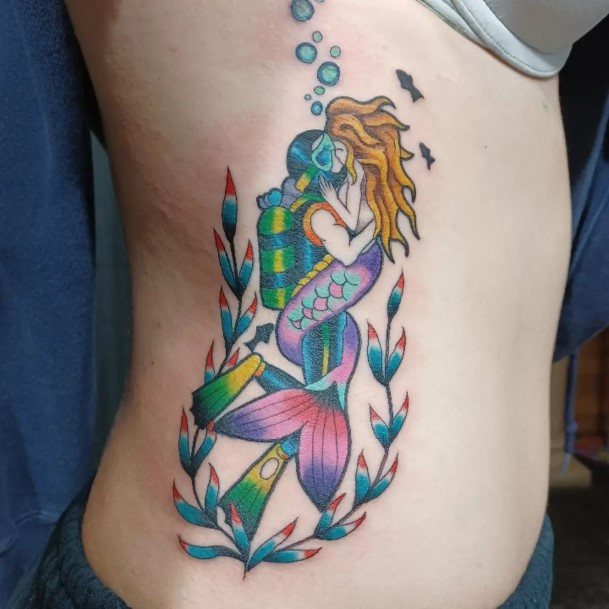 Impressive Ladies Scuba Diving Tattoo