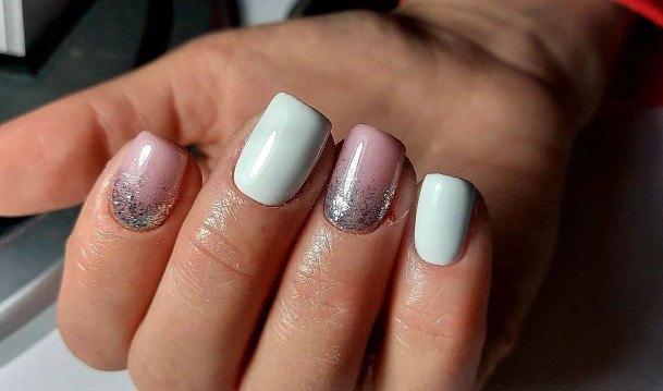 Impressive Ladies Silver Ombre Nail