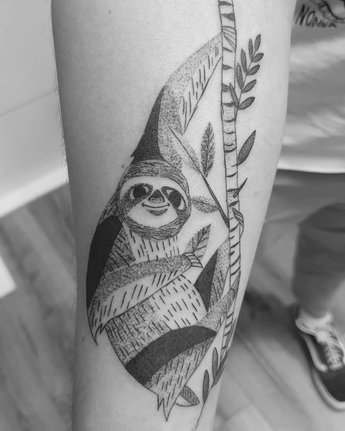 Impressive Ladies Sloth Tattoo