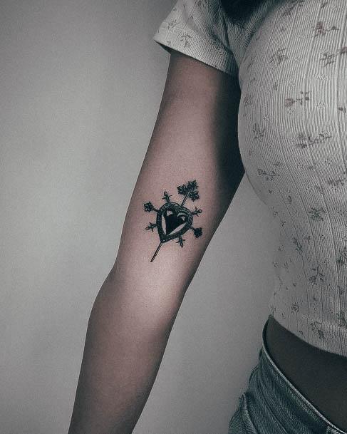 Impressive Ladies Small Cross Tattoo