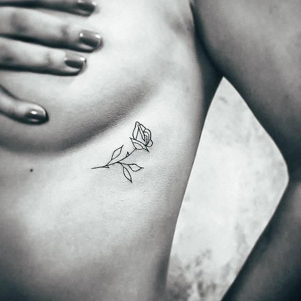 Impressive Ladies Small Rose Tattoo