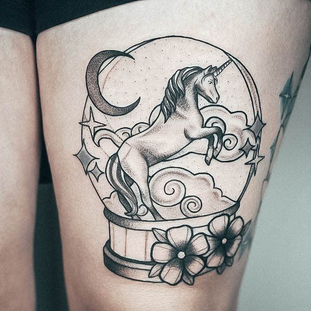 Impressive Ladies Snowglobe Tattoo