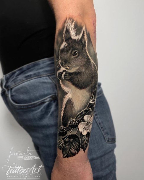 Impressive Ladies Squirrel Tattoo