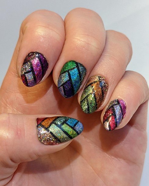 Impressive Ladies Stained Glass Nail