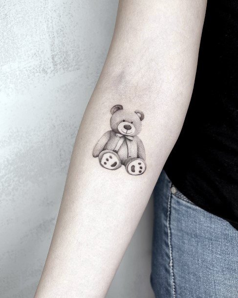 Impressive Ladies Teddy Bear Tattoo