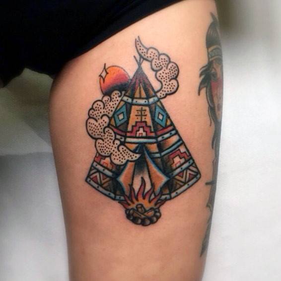 Impressive Ladies Tipi Tattoo