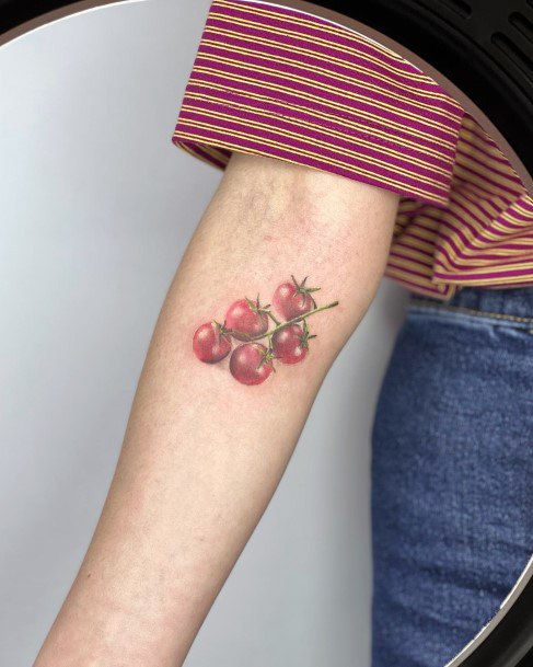 Impressive Ladies Tomato Tattoo