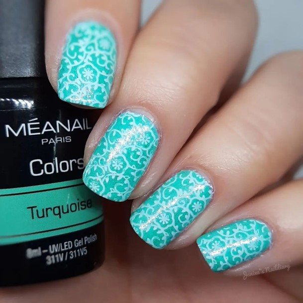 Impressive Ladies Turquoise Ombre Nail