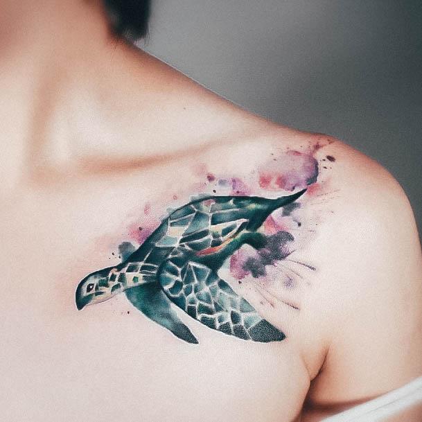 Impressive Ladies Turtle Tattoo