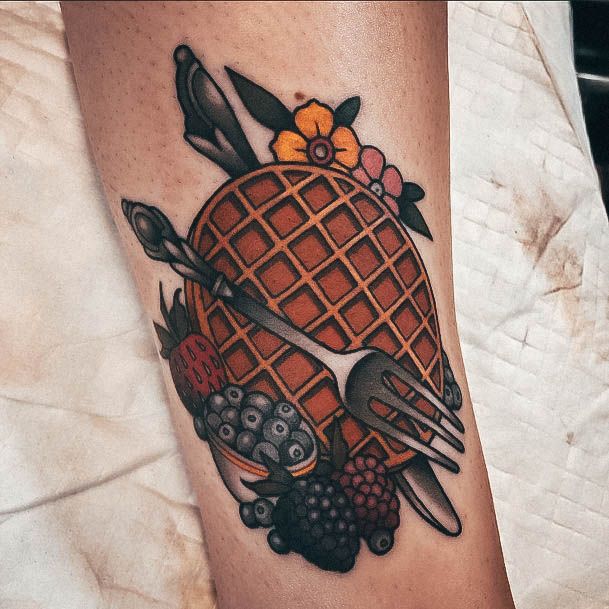 Impressive Ladies Waffle Tattoo