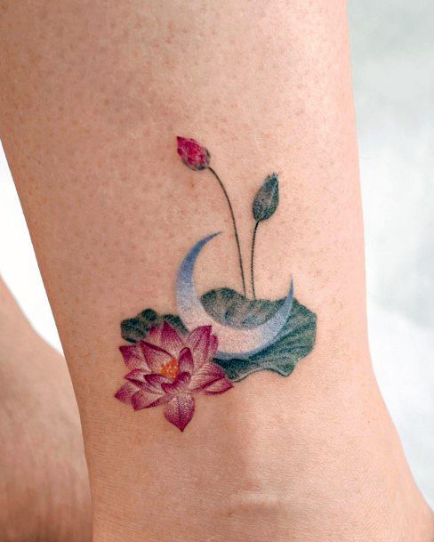 Impressive Ladies Water Lily Tattoo