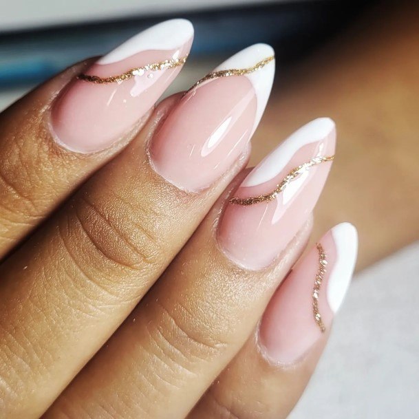 Impressive Ladies White Almond Shaped Nail