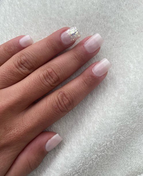 Impressive Ladies White And Nude Nail