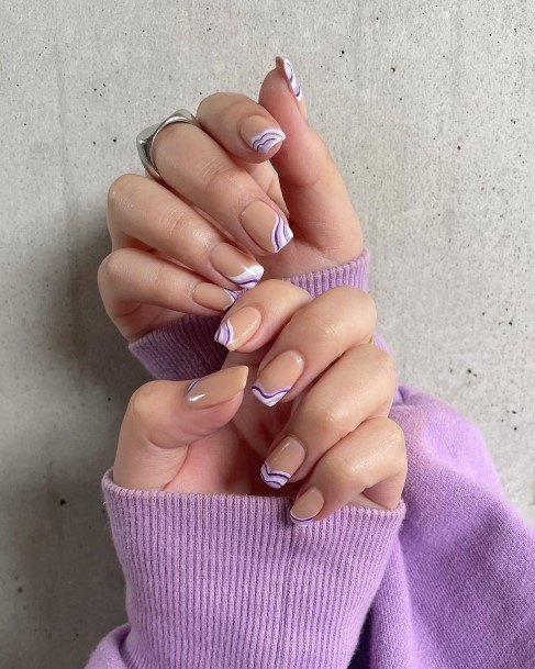 Impressive Ladies White French Nail