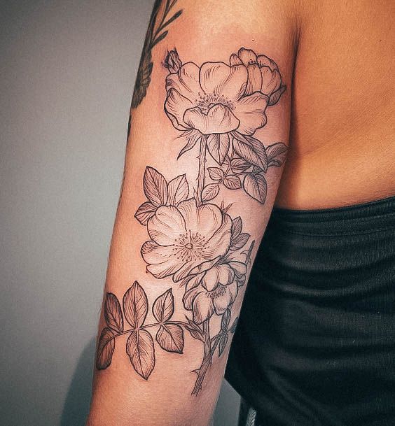 Impressive Ladies Wildflower Tattoo