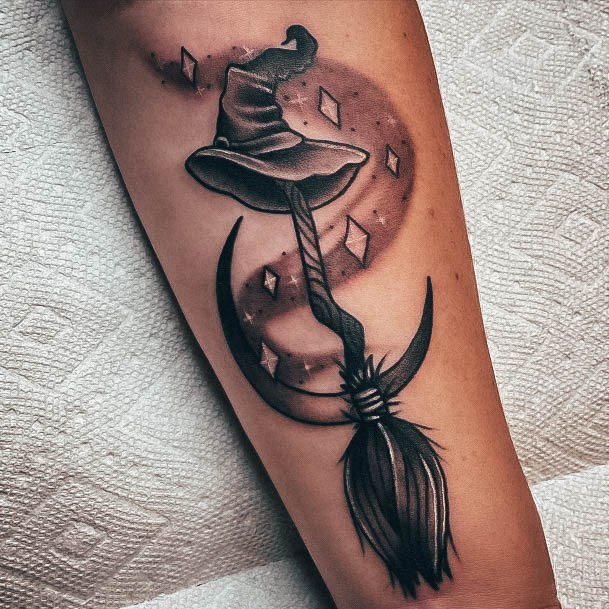 Impressive Ladies Witch Tattoo