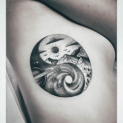 Impressive Ladies Yin Yang Tattoo