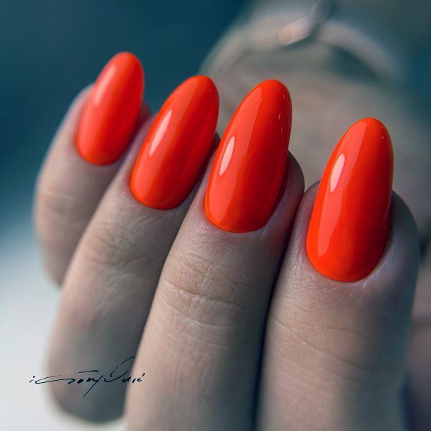 Incorangeible Orange Dress Fingernail For Ladies
