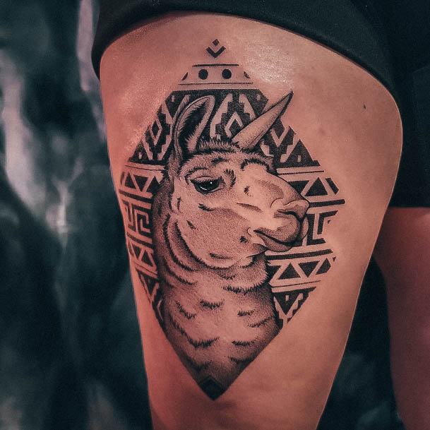 Incredible Alpaca Tattoo For Ladies