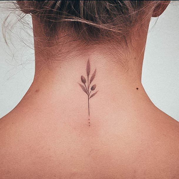 Incredible Back Of Neck Tattoo For Ladies