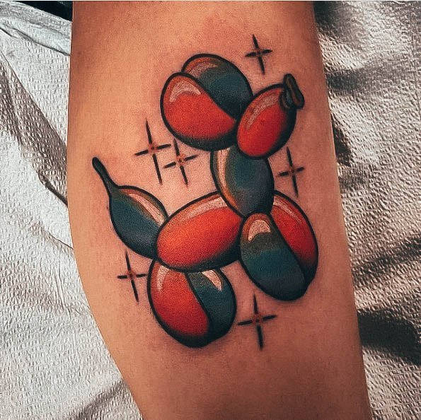 Incredible Ballon Animal Tattoo For Ladies