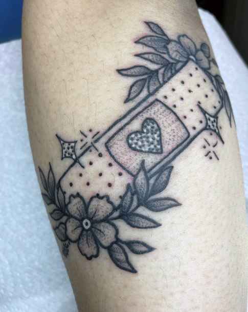 Incredible Bandaid Tattoo For Ladies