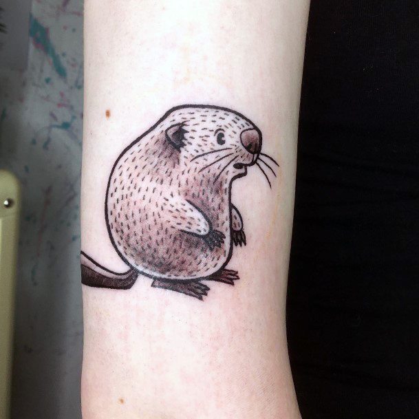 Incredible Beaver Tattoo For Ladies