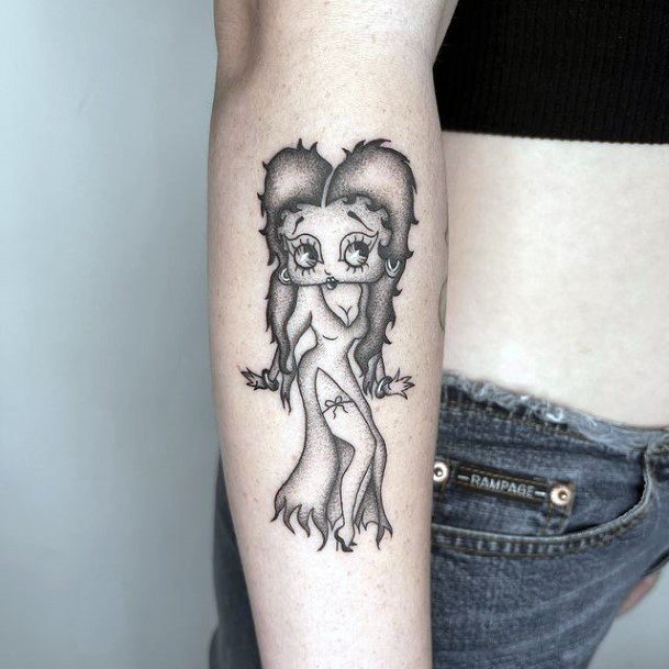 Incredible Betty Bop Tattoo For Ladies