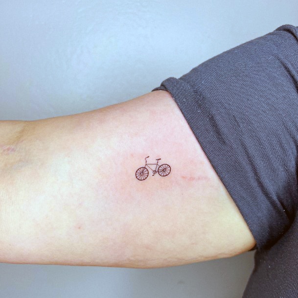 Incredible Bicycle Tattoo For Ladies