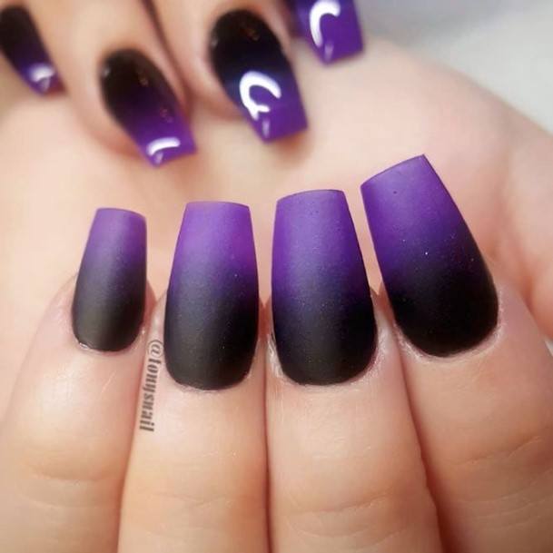 Incredible Black Ombre Fingernail For Ladies