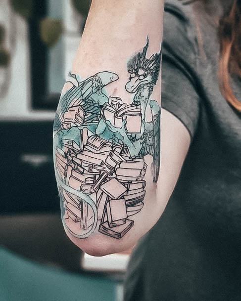 Incredible Book Tattoo For Ladies