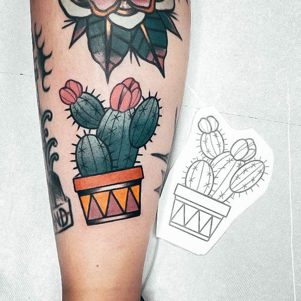 Incredible Cactus Tattoo For Ladies