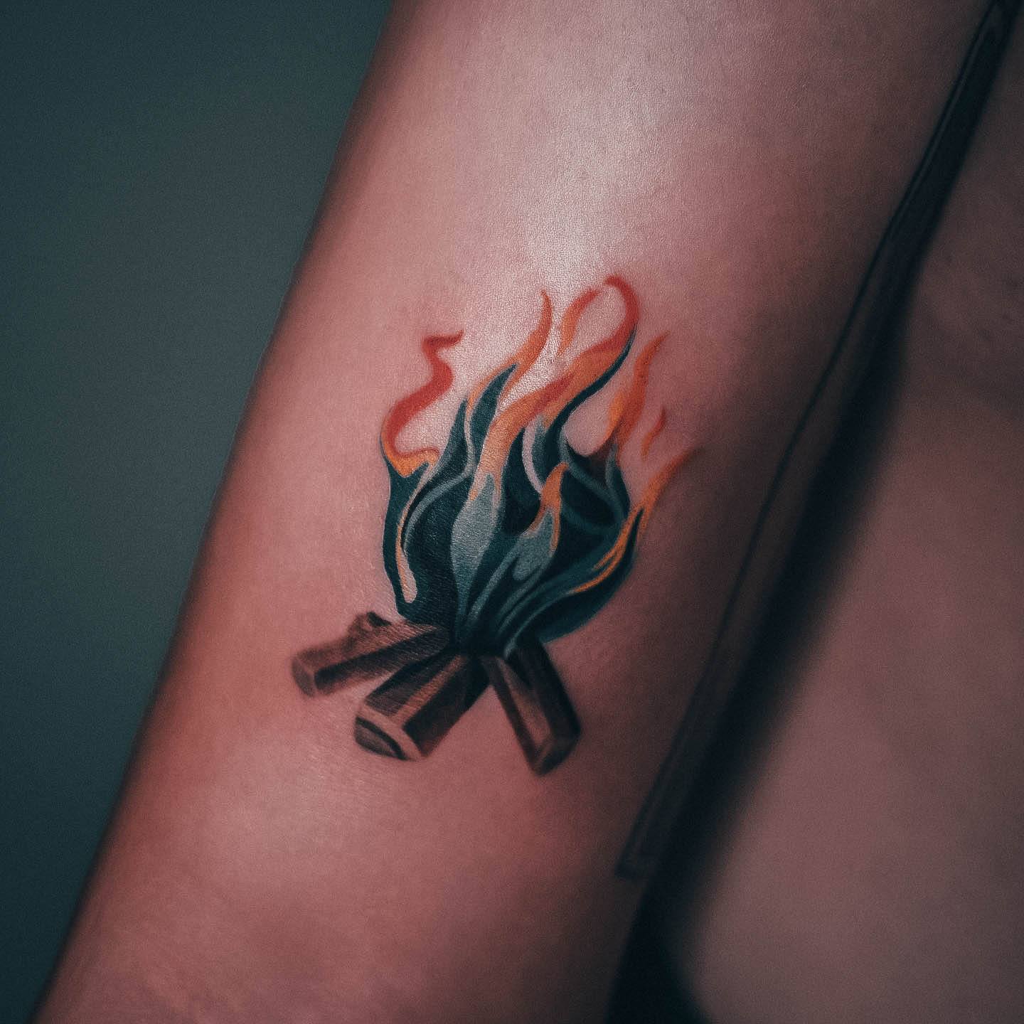 Incredible Campfire Tattoo For Ladies