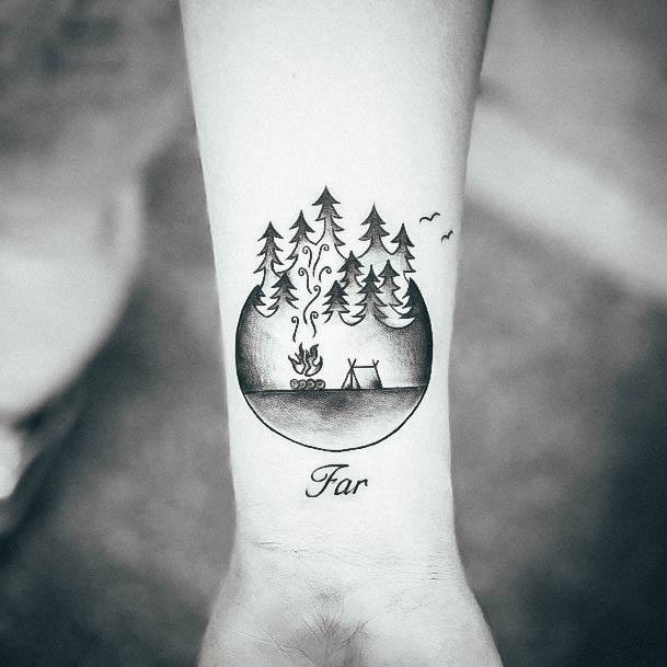 Incredible Camping Tattoo For Ladies