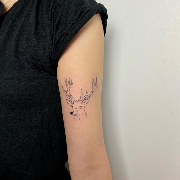 Incredible Caribou Reindeer Tattoo For Ladies