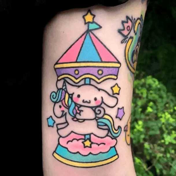 Incredible Carousel Tattoo For Ladies