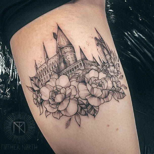 Incredible Castle Tattoo For Ladies