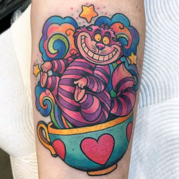 Top 100 Best Cheshire Cat Tattoos For Women Alice In Wonderland Ideas 