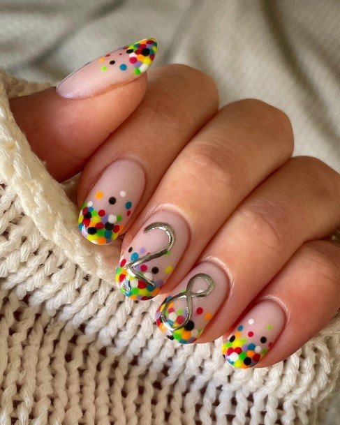 Incredible Confetti Nail For Ladies