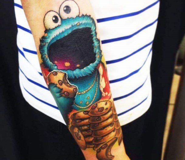 Incredible Cookie Monster Tattoo For Ladies