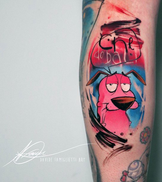 Incredible Courage The Cowardly Dog Tattoo For Ladies