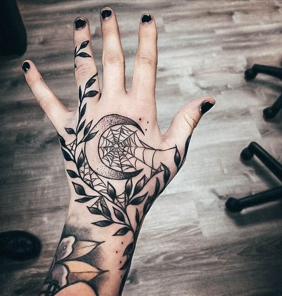 Incredible Cresent Moon Tattoo For Ladies