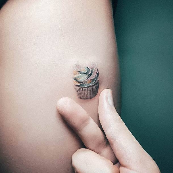 Incredible Cupcake Tattoo For Ladies