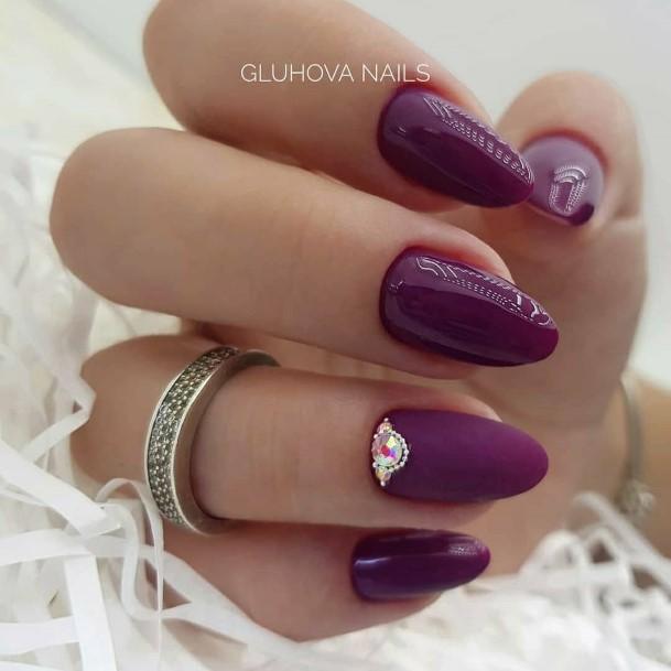 Incredible Deep Purple Nail For Ladies