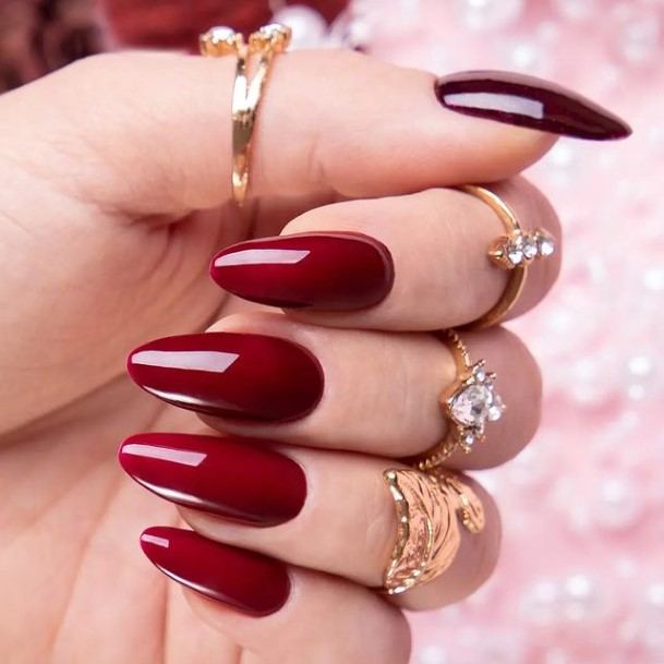 Incredible Deep Red Nail For Ladies