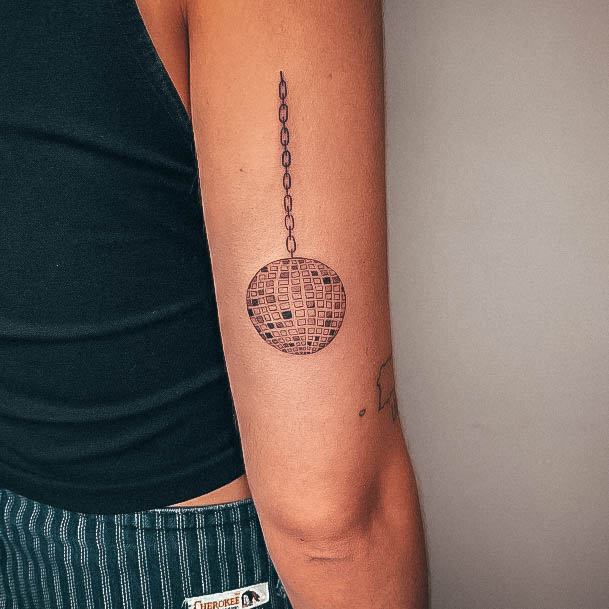 Incredible Disco Ball Tattoo For Ladies