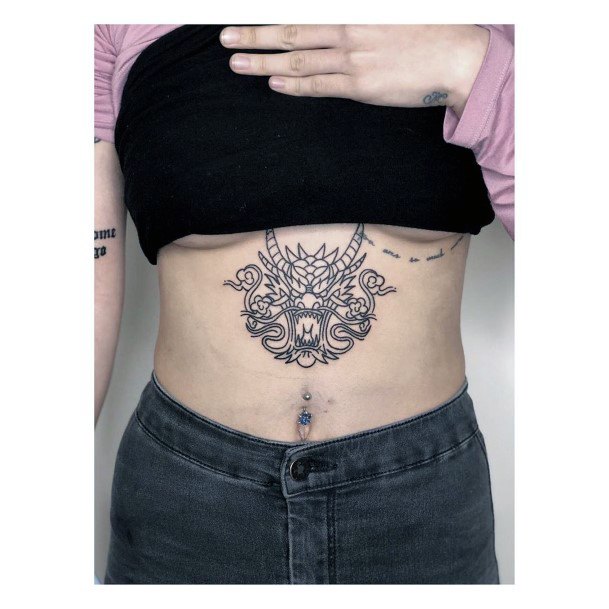 Incredible Dragon Tattoo Womens Stomach