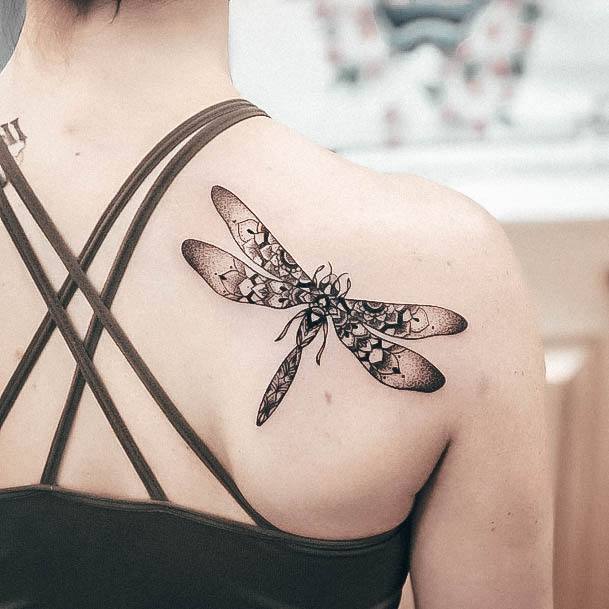 Incredible Dragonfly Tattoo For Ladies